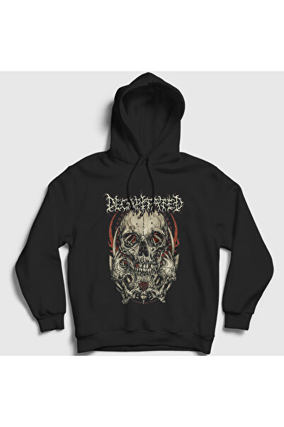 Presmono Unisex Black Eternity Too Short Decapitated Hooded Sweatshirt 587200Tt