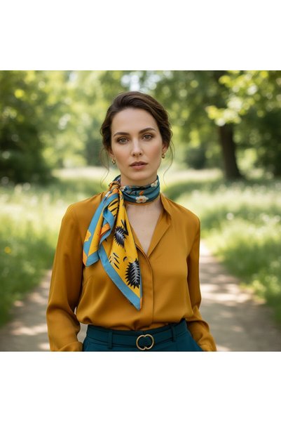 Hedea The Awakening of Spring Satin Scarf 70X70 cm