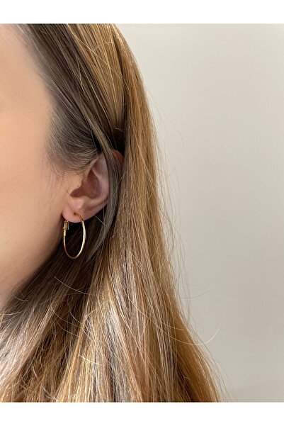 nerora Non-Tarnish Steel Gold and Silver Thin Hoop Earrings