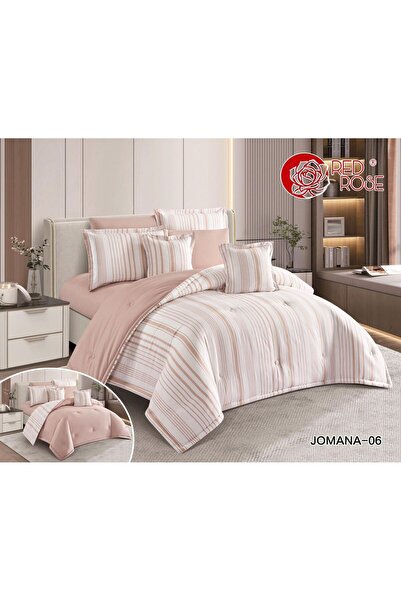 Red Rose Jumana Summer Luxury Double Bedspread Set, 8 Pieces