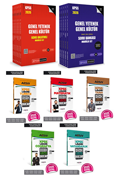 Pegem Akademi Yayıncılık 2026 KPSS Lisans Soru Bankası + Konu Anlatımlı Modül...
