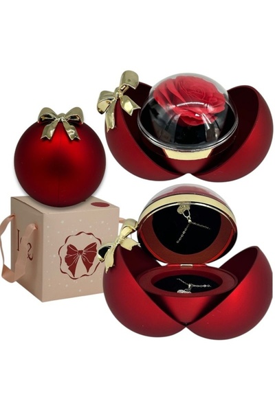 naniland.ro Premium gift set "apple" type - decorative rose and jewelry compa...