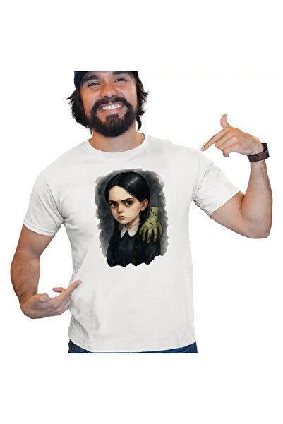 OEM Men's T-Shirt The Addams Family Wednesday Hand Halloween Horror Party