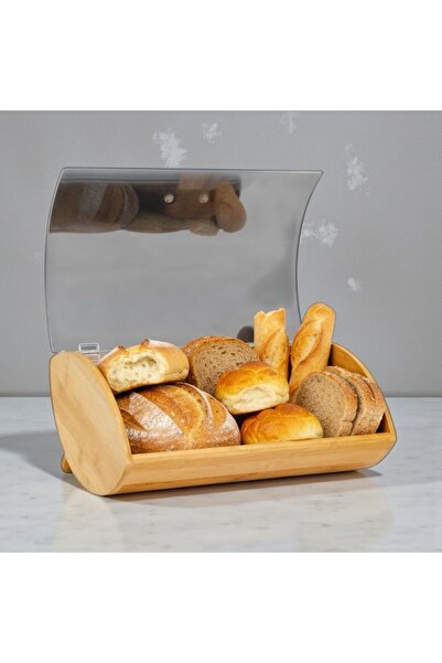cc bin shihon Bamboo bread box, wooden bread basket, bread rack, size 35.7*25...