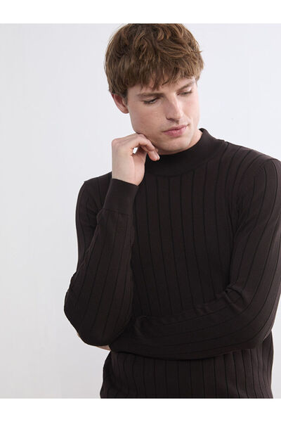 LC Waikiki SOUTHBLUE Pulover maro cu jumătate de gât cu dungi pentru bărbați