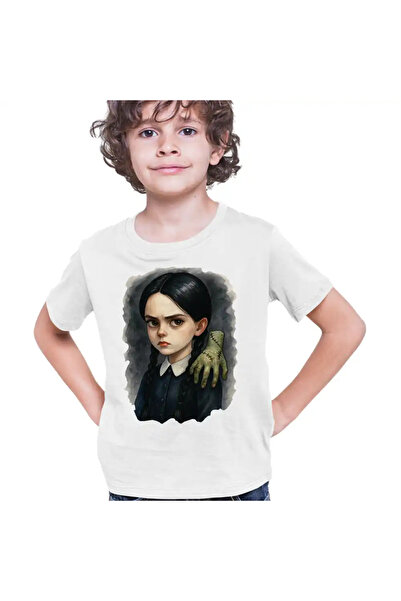 OEM Tricou Copii Baieti Familia Addams Wednesday Hand Halloween Mana Horror P...