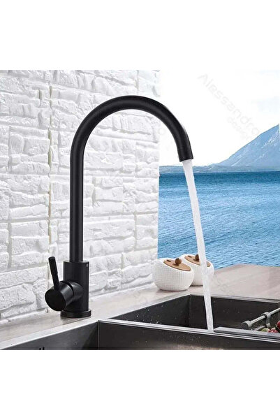 OEM Baterie Bucatarie Monocomanda Pipa Pivotanta Cartus Ceramic Inox Negru Sa...