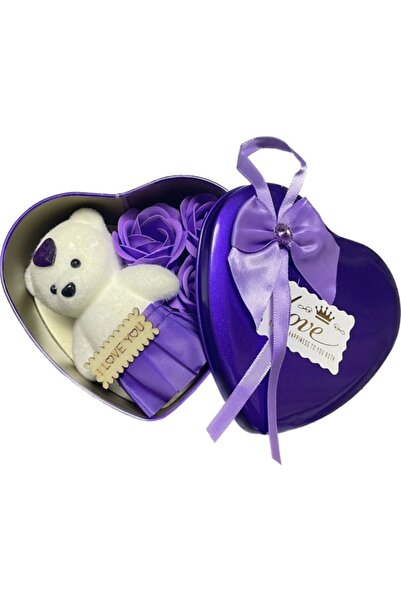 naniland.ro Ρομαντικό σετ δώρου με αρκουδάκι, διακοσμητικά τριαντάφυλλα και κ...