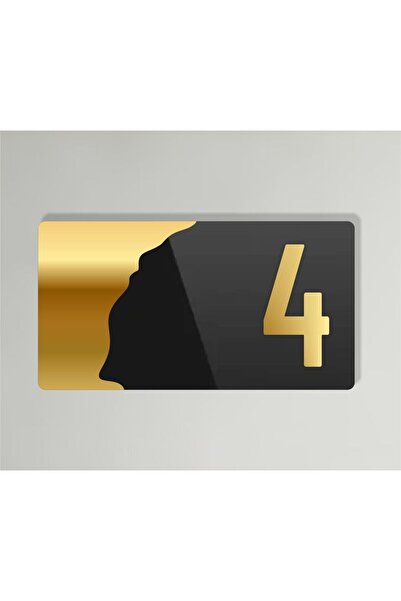 zafrakreklam Gold - Black Plexiglass Horizontal 15X8 cm Hotel - Apartment Sit...