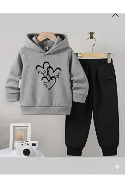 Nice Clothes Set trening pentru copii cu glugă UNISEX PRINT CU 3 INIMI