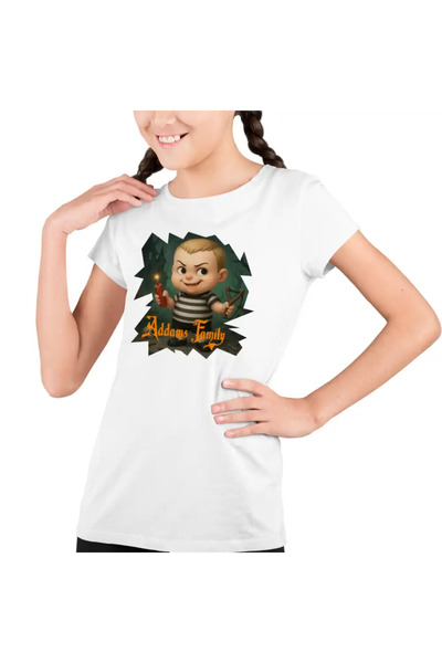 OEM Tricou Copii Fete Familia Addams Pugsley Cimitir Dinamita Halloween Horro...