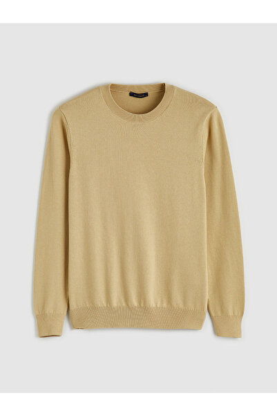 LC Waikiki Κίτρινο ανδρικό πλεκτό πουλόβερ με λαιμόκοψη ποδηλάτου από το Güli...