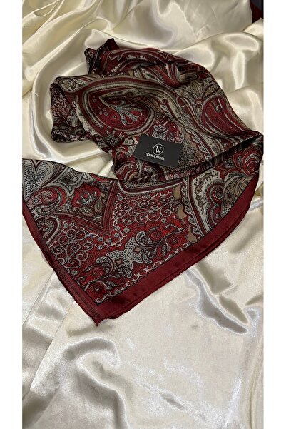 VERA NOIR İdol İpek Anatolia Baskılı Şal - Bordo Renkli