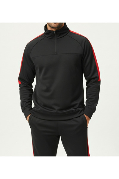 bumerangspor Men's Lescon Pike Fabric Half Zipper Idman Walking Running Track...