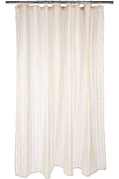 Home Pro Polyester Shower Curtain, 180 cm - Beige, Plain