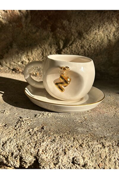 tuanART Sallanan Harf Seçenekli El Yapımı Kahve Seramik Bardak Kupa Mug