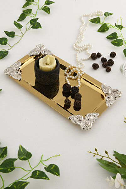 AKSESUAR EVRENİ Foldosi Gold Silver Ornament Detailed Boat Coffee Presentatio...