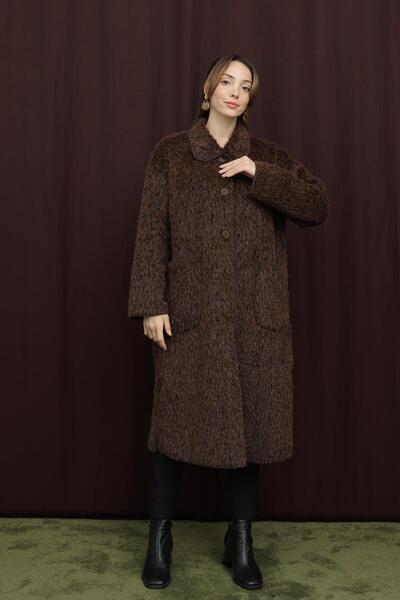 Puane Women's Button Detailed Coat - 15233Kbn