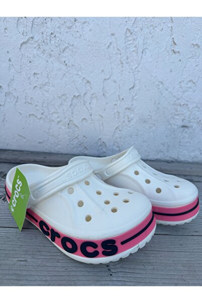 Huzurlu Adımlar Pink and White Slippers with Writing on the Side