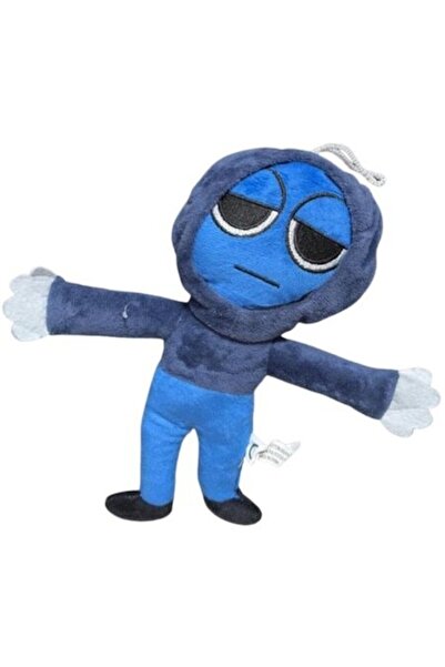 OEM Jucărie de pluș Sprunki Jevin cu brațe și picioare, albastru închis, 25 cm