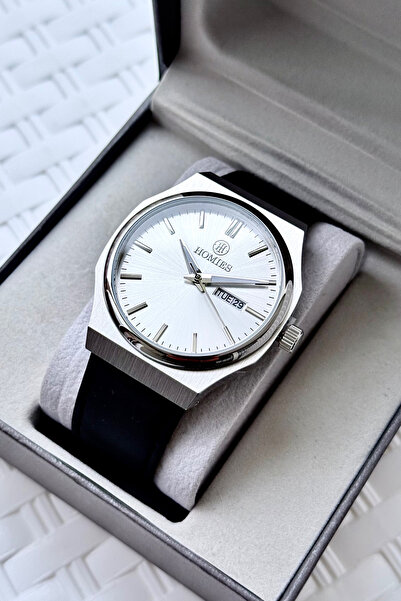 Homies Men's Wristwatch Steel Case Genuine Leather Strap with Gift Box and Br...