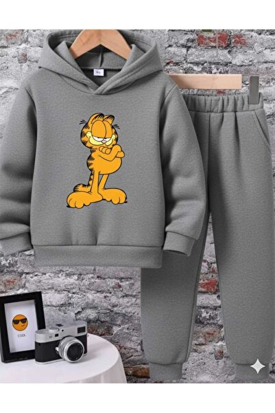 Nice Clothes Παιδικό Σετ Φόρμας με Κουκούλα UNISEX GARFİALD PRINT