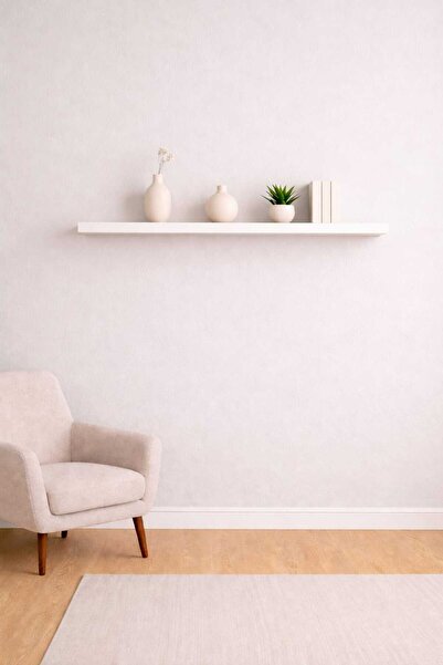yankı-byeg 90 Cm Mat Beyaz Mdf Uçan Duvar Rafı Gizli Bağlantı Kitaplık