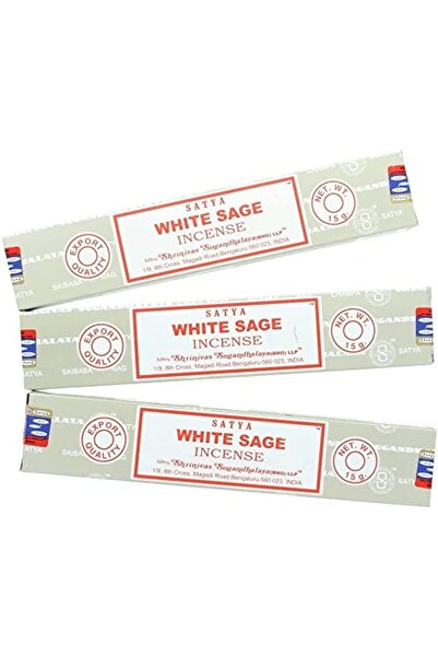 satya أعواد بخور المريمية البيضاء - عبوة من 3 قطع | للتطهير والاسترخاء والتأمل