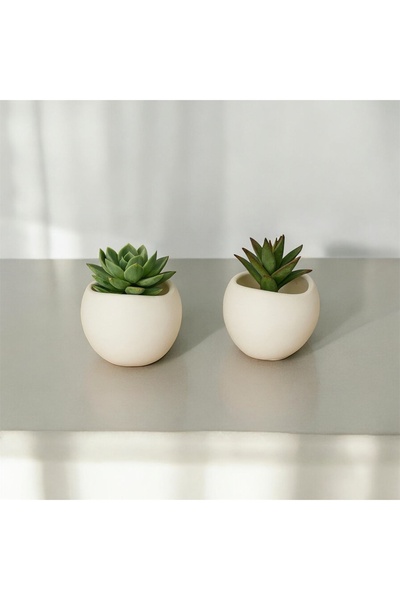 Tudi Home Dekoratif Seramik Saksı obje/ Organizer (2’Lİ SET)