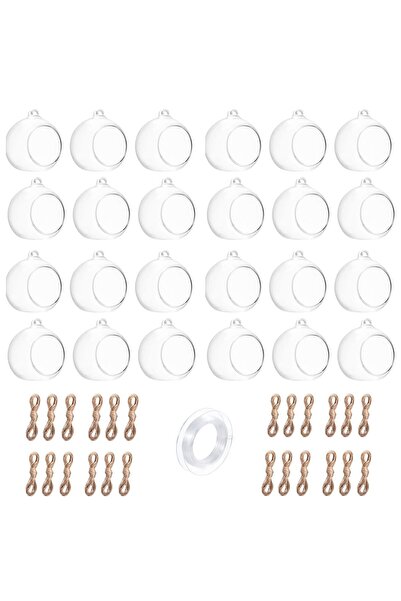 Mado Gallery مجموعة من 24 حامل شموع كروية زجاجية معلقة مع خيوط من الجوت وسلك ...