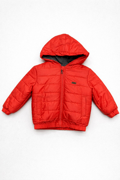 Magu Children's Orange Hooded Inflatable Coat