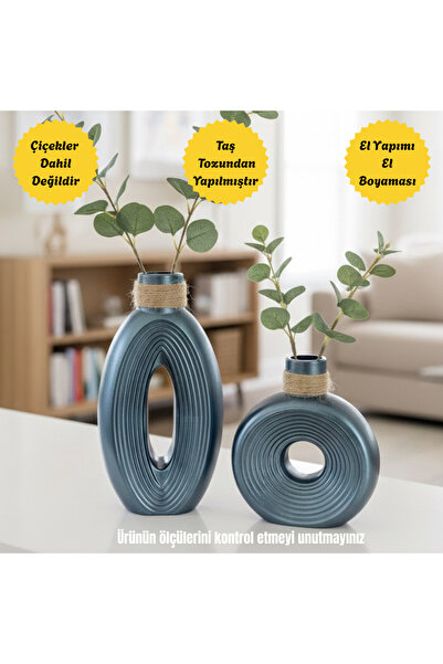 Nigistore Decorative Nordic Bohemian Style Double Vase Set - 1 Large 30cm - 1...