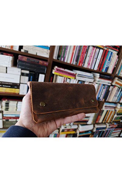 Mahfuz Gerçek Deri Tamamen El Emeği Kadın Cüzdan 22cm*8cm * 1 Kağıt Para Alan...