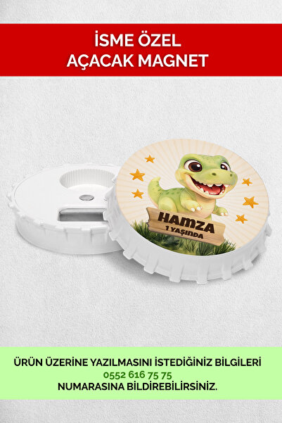 Mutluluk Atölyem مغناطيس فتاحة هدايا أعياد الميلاد بتصميم الديناصور تي ريكس (...