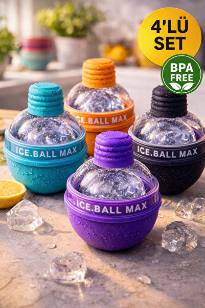 MEDUSHOP Bpa-Free Giant Ice Ball Mold Set of 4 |   Large Round Ice Ball Maker