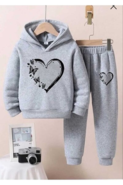 Nice Clothes Παιδικό Σετ Φόρμας με Κουκούλα UNISEX ΕΚΤΥΠΩΣΗ ΚΑΡΔΙΑΣ ΠΕΤΑΛΟΥΔΑΣ