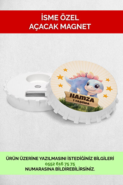 Mutluluk Atölyem مغناطيس فتاحة هدايا أعياد الميلاد بتصميم الديناصورات مع تمثا...