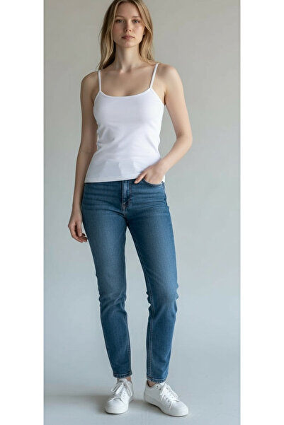 BİLGENS BUTİK Women's 100% Cotton Thin Strap Tank Top (Pack of 5)