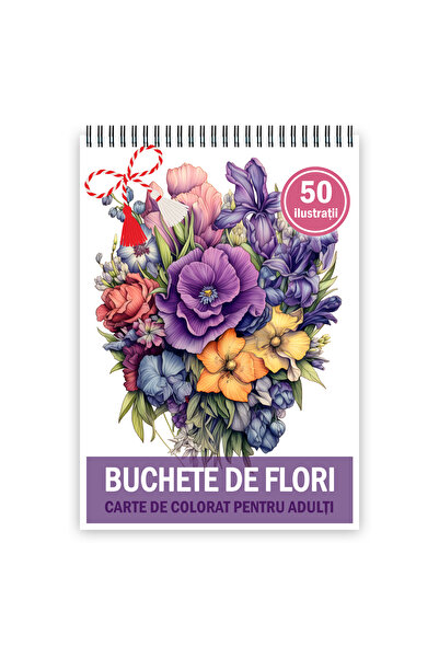 Legendary Gifts Coloring book, A5 format, with metal spiral, pattern: Flower ...