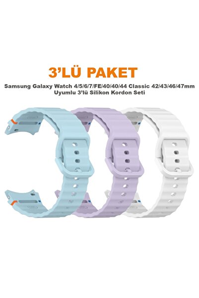 Dexmon 3-Pack Sport Silicone Band Compatible with Samsung Galaxy Watch 4/5/6/...