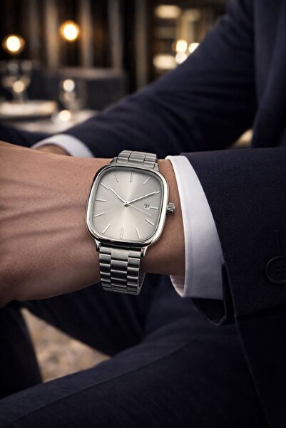 LOOQ Steel Band Men's Wristwatch with Calendar