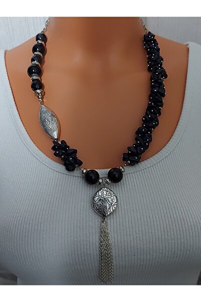 Nej Amethyst Stone Nailwork Necklace Bracelet Set