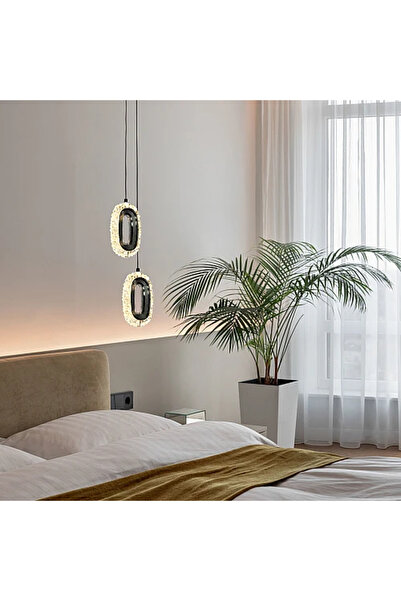 Humer نجف مودرن اسود نيكل كروم لون الانارة 3 اضاءات 5 واط مجوز