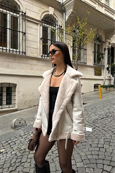 CKSpor Biker Suede Coat with Rabbit Fur Inside