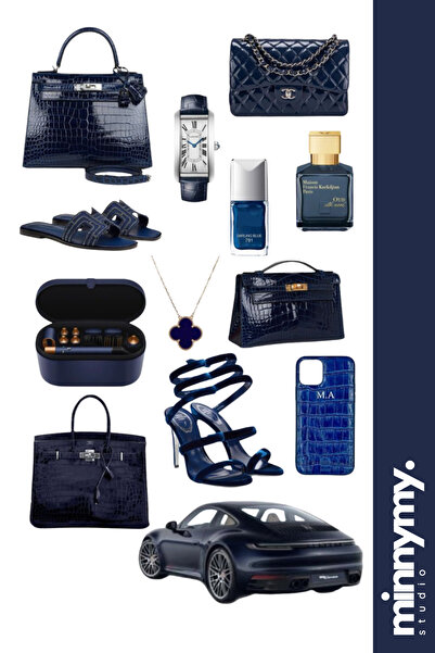 Minnymy Dark Blue Collection Sticker, Çıkartma, Ajanda, Günlük, Planlayıcı, B...