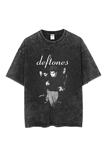 Le Savu Washable Deftones Printed Unisex Oversize Vintage T-Shirt