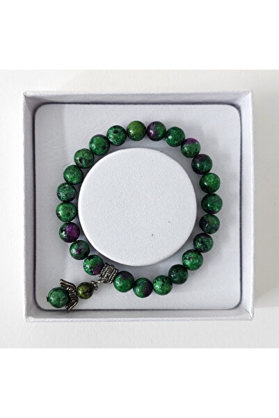 velve Amethyst Ruby Zoisite bracelet, made of semi-precious stones and angel ...