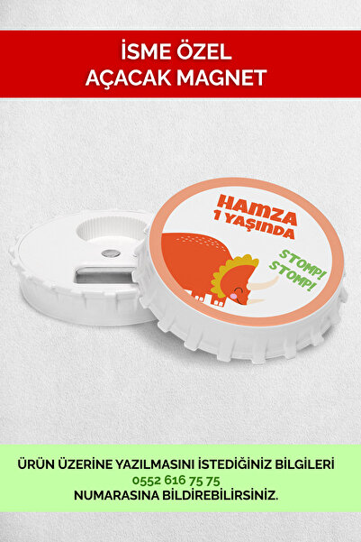 Mutluluk Atölyem مغناطيس فتاحة هدايا أعياد الميلاد بتصميم ديناصور ترايسيراتوب...