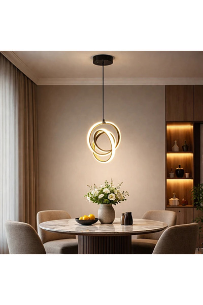 Humer Modern black pendant light with 3 lights, 20 watts each