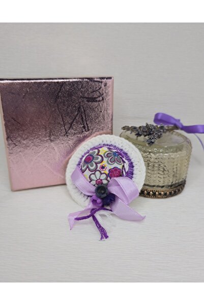 Handmade Crocheted Brooch White with Purple, Also Suitable as Martisor